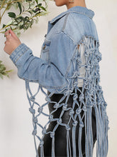 Carregar imagem no visualizador da galeria, Tie Detail Button Up Denim Jacket with Pockets
