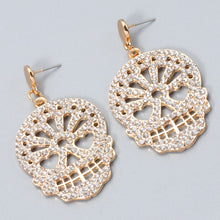 Carregar imagem no visualizador da galeria, Skull Rhinestone Alloy Earrings
