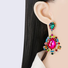 Load image into Gallery viewer, Teardrop Shape Rhinestone Alloy Dangle Earrings
