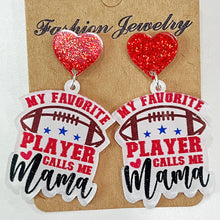 Load image into Gallery viewer, Heart Shape Sports Theme Acrylic Dangle Earrings
