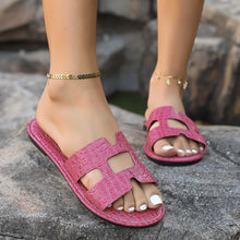 Carregar imagem no visualizador da galeria, Crocodile Pattern Open-Toe PU Leather Sandals
