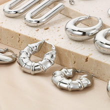 Carregar imagem no visualizador da galeria, Stainless Steel Hinged Hoop Earrings
