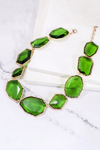 Load image into Gallery viewer, Geometrical Shape Zinc Alloy Frame Resin Necklace
