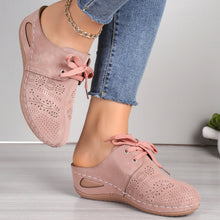 Carregar imagem no visualizador da galeria, Lace-Up Round Toe Wedge Sandals
