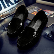 Load image into Gallery viewer, Suede Metal Decor Stitch Detail Flat Loafers
