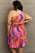 Load image into Gallery viewer, Hailey &amp; Co Fall Back Plus Size One Shoulder Mini Tiered Dress
