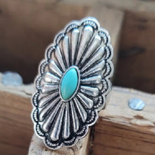 Carregar imagem no visualizador da galeria, Flower Shape Artificial Turquoise Ring
