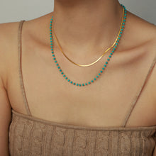 Load image into Gallery viewer, Turquoise Titanium Steel Double-Layered Necklace
