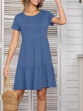 Carregar imagem no visualizador da galeria, Round Neck Short Sleeve Mini Tee Dress
