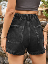 Carregar imagem no visualizador da galeria, High Waist Denim Shorts with Pockets
