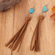 Carregar imagem no visualizador da galeria, Turquoise Fringe Detail Earrings
