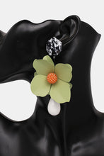 Load image into Gallery viewer, Bloosom Flower and Teardrop Resin Dangle Earrings
