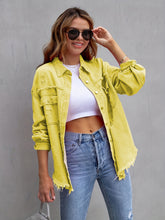 Carregar imagem no visualizador da galeria, Distressed Drop Shoulder Denim Jacket
