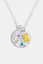 Load image into Gallery viewer, Inlaid Multicolored Zircon Round Pendant Copper Necklace
