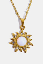 Carregar imagem no visualizador da galeria, Opal Sun Pendant Stainless Steel Necklace
