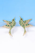 Carregar imagem no visualizador da galeria, Bird Shape Zinc Alloy Frame Glass Stone Dangle Earrings
