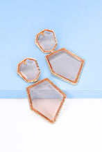 Carregar imagem no visualizador da galeria, Geometrical Shape Zinc Alloy Frame Resin Dangle Earrings
