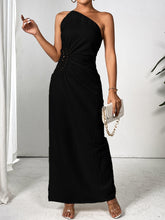 Carregar imagem no visualizador da galeria, Slit One Shoulder Sleeveless Maxi Dress
