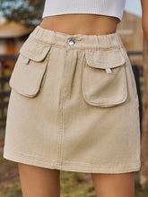 Carregar imagem no visualizador da galeria, Pocketed Elastic Waist Denim Skirt
