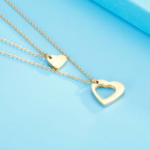 Carregar imagem no visualizador da galeria, Stainless Steel Cutout Heart Double-Layered Necklace
