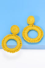 Carregar imagem no visualizador da galeria, Round Shape Raffia Grass Dangle Earrings
