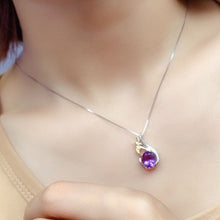 Load image into Gallery viewer, Silver-Plated Artificial Gemstone Pendant Necklace
