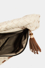 Load image into Gallery viewer, Fame Tassel Detail Weave Semi Circle Bag
