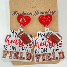 Carregar imagem no visualizador da galeria, Heart Shape Sports Theme Acrylic Dangle Earrings
