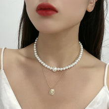 Load image into Gallery viewer, Gold-Plated Glass Pearl Necklace
