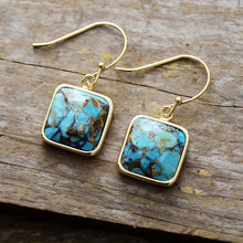 Carregar imagem no visualizador da galeria, Square Copper Drop Earrings
