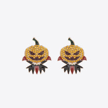 Carregar imagem no visualizador da galeria, Demon Pumpkin Rhinestone Alloy Earrings
