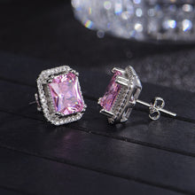 Carregar imagem no visualizador da galeria, Silver-Plated Zircon Stud Earrings
