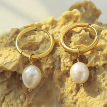 Load image into Gallery viewer, Gold-Plated Titanium Steel Pearl Earrings
