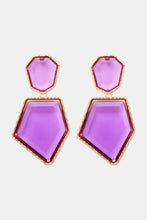 Carregar imagem no visualizador da galeria, Geometrical Shape Zinc Alloy Frame Resin Dangle Earrings
