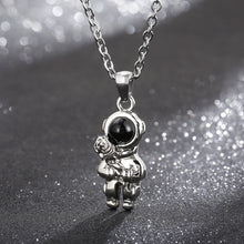 Carregar imagem no visualizador da galeria, Astronaut Pendant Cat&#39;s Eye Stone Stainless Steel Necklace
