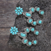 Carregar imagem no visualizador da galeria, Artificial Turquoise Alloy Dangle Earrings
