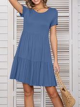 Load image into Gallery viewer, Round Neck Short Sleeve Mini Tee Dress
