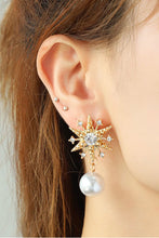 Carregar imagem no visualizador da galeria, Synthetic Pearl Star Shape Alloy Earrings
