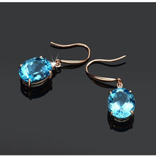 Load image into Gallery viewer, Rose Gold-Plated Artificial Gemstone Earrings
