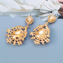 Carregar imagem no visualizador da galeria, Teardrop Shape Rhinestone Alloy Dangle Earrings
