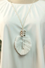 Load image into Gallery viewer, Leaf Macrame Pendant Necklace
