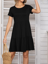 Carregar imagem no visualizador da galeria, Round Neck Short Sleeve Mini Tee Dress
