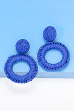 Carregar imagem no visualizador da galeria, Round Shape Raffia Grass Dangle Earrings
