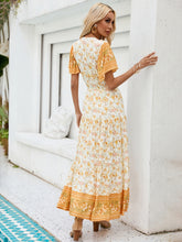 Load image into Gallery viewer, Printed Surplice Short Sleeve Maxi Dress
