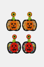 Load image into Gallery viewer, Pumpkin Shape Beaded Dangle Earrings
