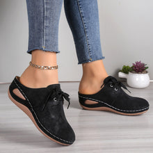 Carregar imagem no visualizador da galeria, Lace-Up Round Toe Wedge Sandals
