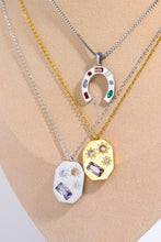 Load image into Gallery viewer, Inlaid Zircon Pendant Stainless Steel Necklace
