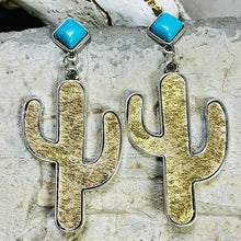 Load image into Gallery viewer, Turquoise Cactus Earrings
