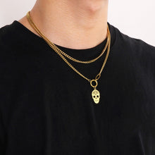 Carregar imagem no visualizador da galeria, Skull Shape Double-Layered Pendant Necklace
