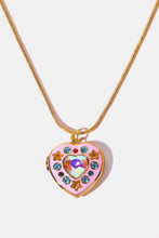 Carregar imagem no visualizador da galeria, Rhinestone Decor Heart Box Pendant Necklace
